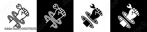 Foto Portal Icon Black And White Vector Illustration.