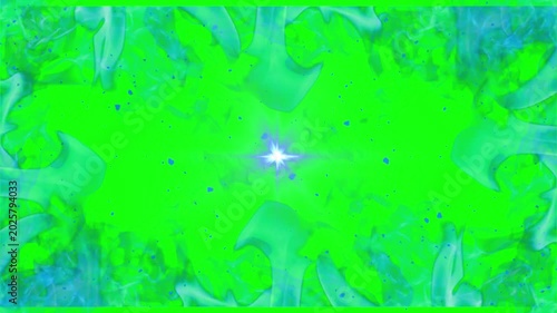 Vibrant green and blue abstract background with sparkling lights on transparent background