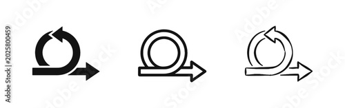 Foto Agile process and loop arrow icons set for workflow and iteration cycles