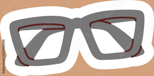 Photos Glasses Frame With Thick Rim Cartoon