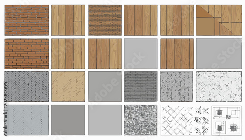 A vintage collection of seamless brown wood texture and grunge wooden wallpaper patterns for design material surface decoration