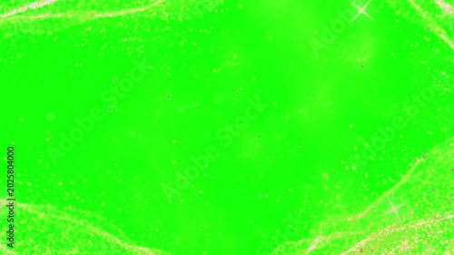 Green screen background with gold sparkles and texture on transparent background