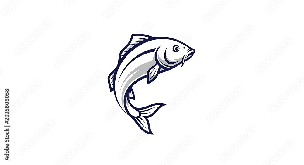 Naklejka premium Elegant Fish Illustration - A Graceful Aquatic Creature.