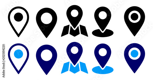 Fotografie Location Pin Icon Set for Maps and Navigation