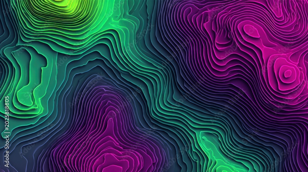 Fototapeta premium Abstract layered relief map