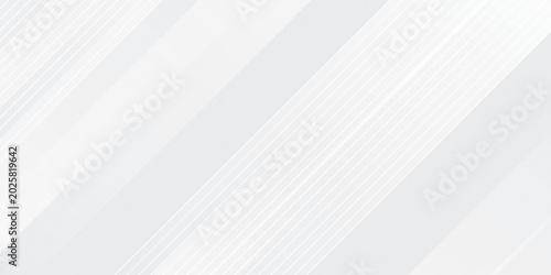 Abstract white and grey background with overlapping diagonal geometric stripes. Modern minimalist clean design with elegant light gradients for professional corporate business.