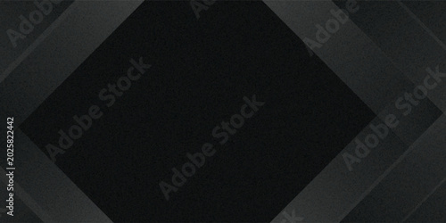 Bild auf Leinwand Abstract black background with overlapping diagonal geometric stripes and grainy texture