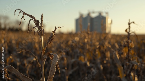 Plantação morta de milho por estiagem e calor