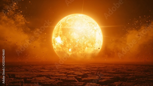 Sol escaldante com raios solares e sensação de calor