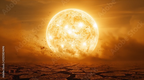 Sol escaldante com raios solares e sensação de calor