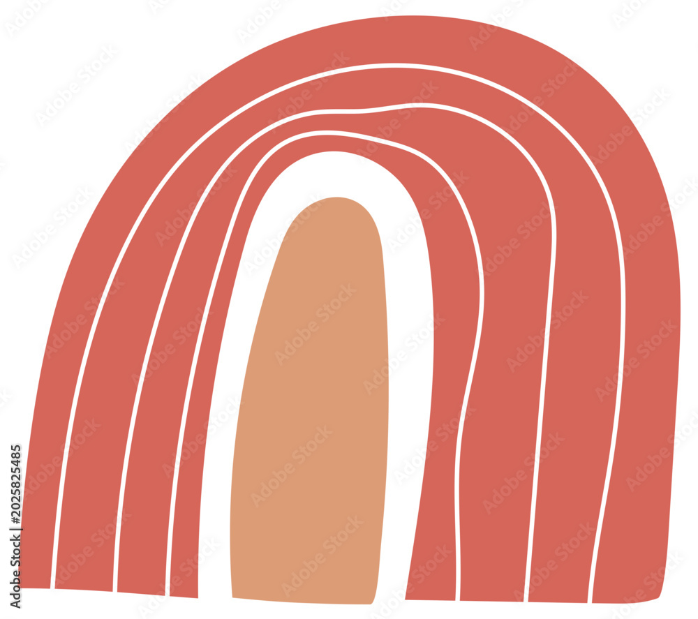 Fototapeta premium Organic Earth Tone Abstract Boho Shape Vector Illustration