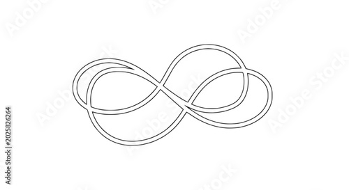 Canvas Print Minimalist Infinity Symbol Line Art - Endless Loop Concept