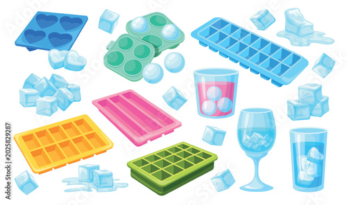 Schilderij op canvas Ice cubes molds