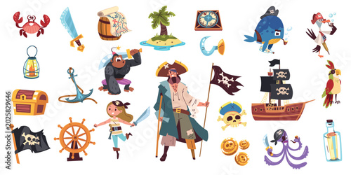 Tablou pe pânză Pirate adventure set