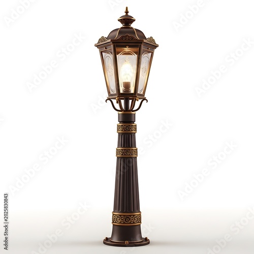 Elegant victorian style outdoor street lamp with ornate details