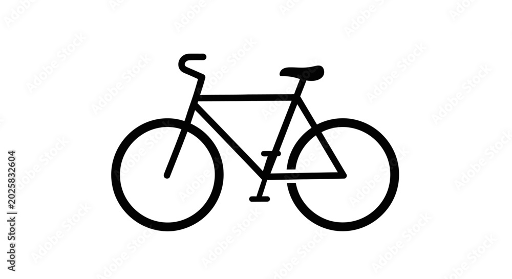 Fototapeta premium Thick outline bicycle vector icon for signage.