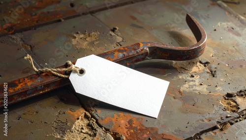 An old rusty iron lock sits on a weathered wooden door as a piece of vintage metal construction equipment
