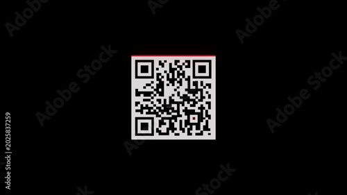 Scanner scanning animation video on black background. QR code scanning... Animation video of scanning. After scanning it's show failed!. Scanning success. 4K video,..!