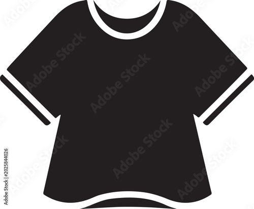 Women cropped t-shirt silhouette vector illustration loose fit top