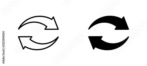 Exchange and swap icon with circular arrows for transfer and cycle