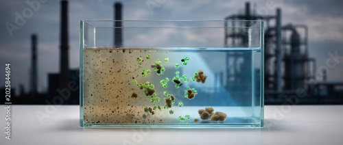 Xenobots cleaning toxic water in a bioremediation concept