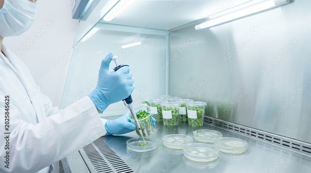 Fototapeta premium Microbiological safety testing process for microgreens samples