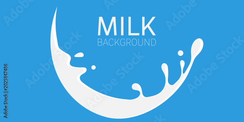 Milk splashes with droplets background vector illustration, simple flat design