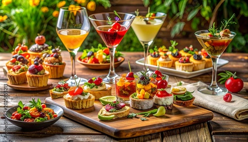 Elegant Cocktail Party with Gourmet Appetizers and Refreshing Drinks.