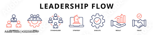 linecolor - Leadership Flow web banner icon vector illustration concept