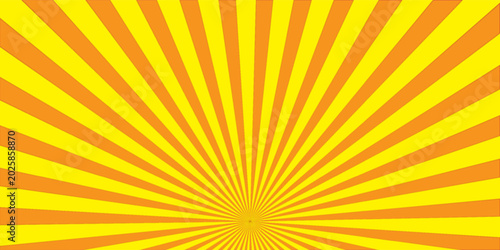 Εκτύπωση καμβά Yellow sunbeams or sun rays background with dots pop art design