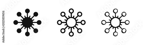 Photos Virus pathogen icon set in solid, outline and doodle styles, bacteria and medica