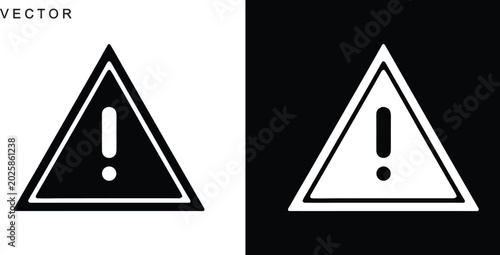 Tableau sur toile Warning danger icon, Caution alarm sign, Warning attention vector illustration