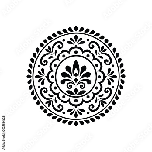 Bengali alpona silhouette design
