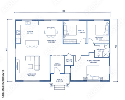 Architecture house plan blueprint
