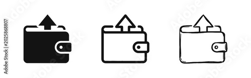 Tablou pe pânză Money Transfer and Wallet Payment Icon Set