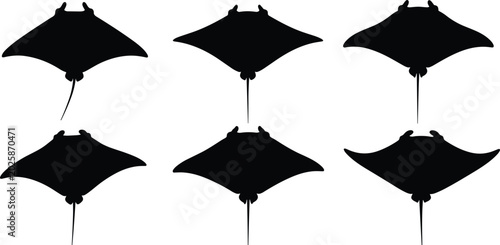 Bild auf Leinwand Stingray stencil templates