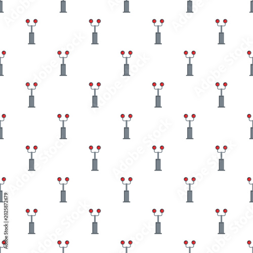 Foto Repeating flat design of a railway semaphores, creating a transportation themed