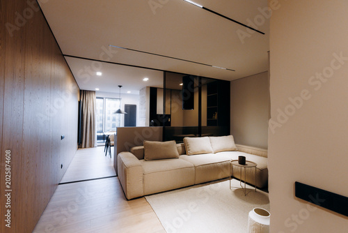 Tableau sur toile Openplan living with seamless flow and cohesive palette