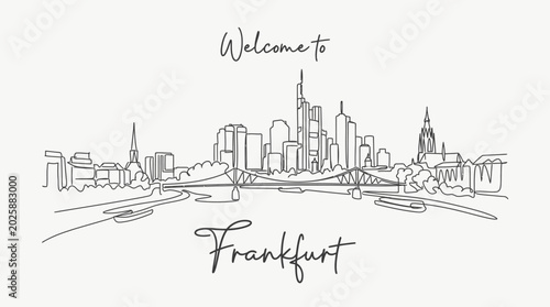 Frankfurt Skyline Illustration: Welcome to Cityscape Art Concept