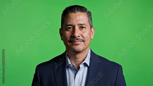 Professional Man Smiling Against Green Screen in Video Collage