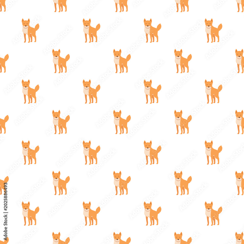 Naklejka premium Wild dog illustrations creating a cute seamless animal pattern