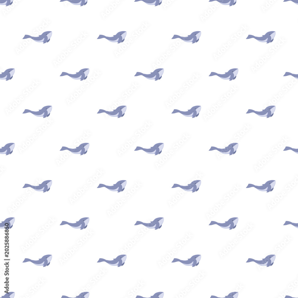 Fototapeta premium Whales swimming repeatedly creating a seamless pattern ideal for childish backgrounds or textile designs