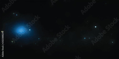 Принти на полотні Comet streaking through starry night sky with deep space outer space universe