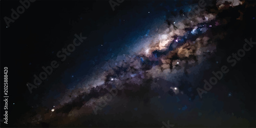 Tableau sur toile Milky way galaxy with numerous stars in deep space night sky outer space