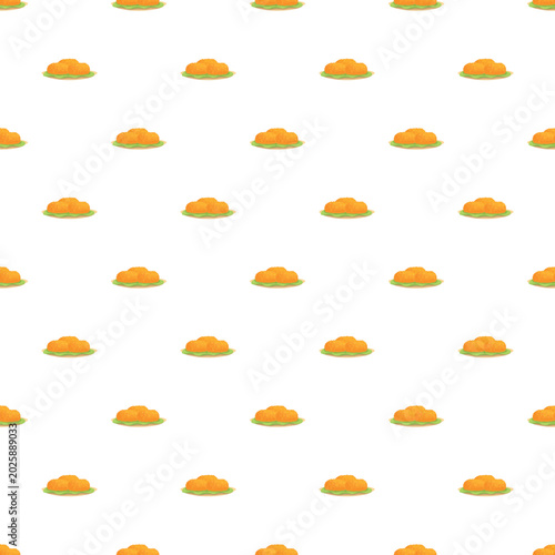 Foto Fried croquettes repeating on a white background, creating a seamless food patte