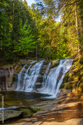 Waterfall Mumlava near Harachov, Giant Mountains (Krkonose), Eastern Bohemia, Czech Republic