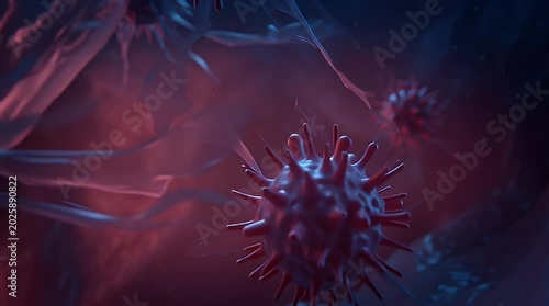 Microscopic View of Hantavirus Particles in a Biological Environment