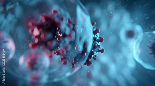 Hantavirus Microscopic View 3D Illustration