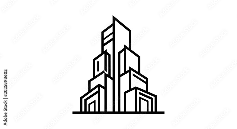 Fototapeta premium Modern abstract skyscraper architecture illustration vector design concept