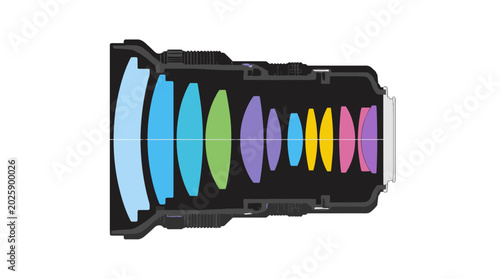 Colorful Rainbow Camera Lens Close Up.